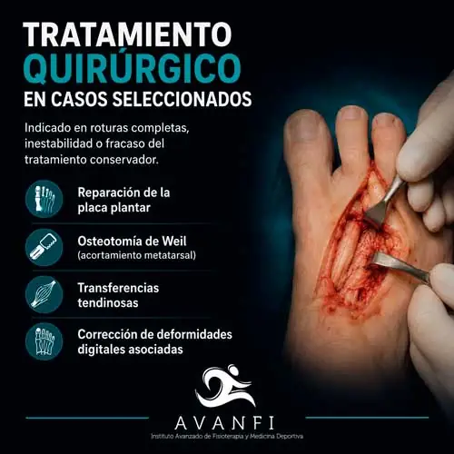 cuando operar la rotura de la placa plantar o del plato glenoideo
