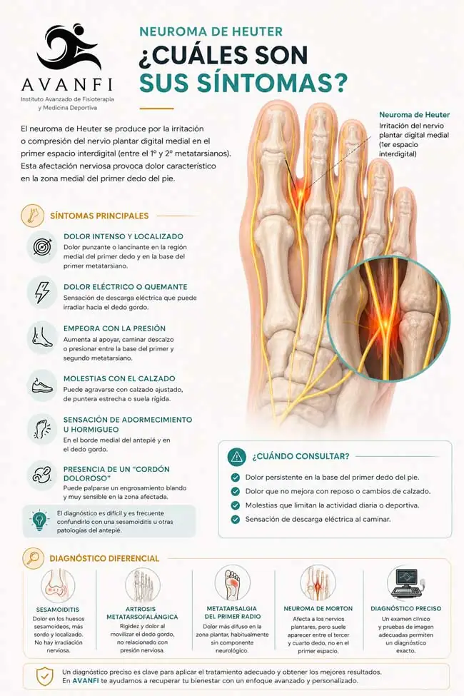 Síntomas de diagnóstico del neuroma de Heuter y diagnóstico diferencial